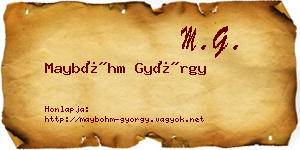 Mayböhm György névjegykártya